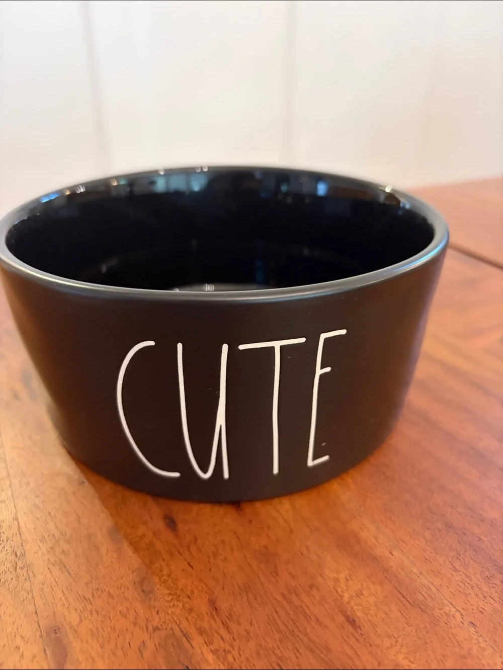 Rae Dunn Black Ceramic Pet Dog Bowl 
